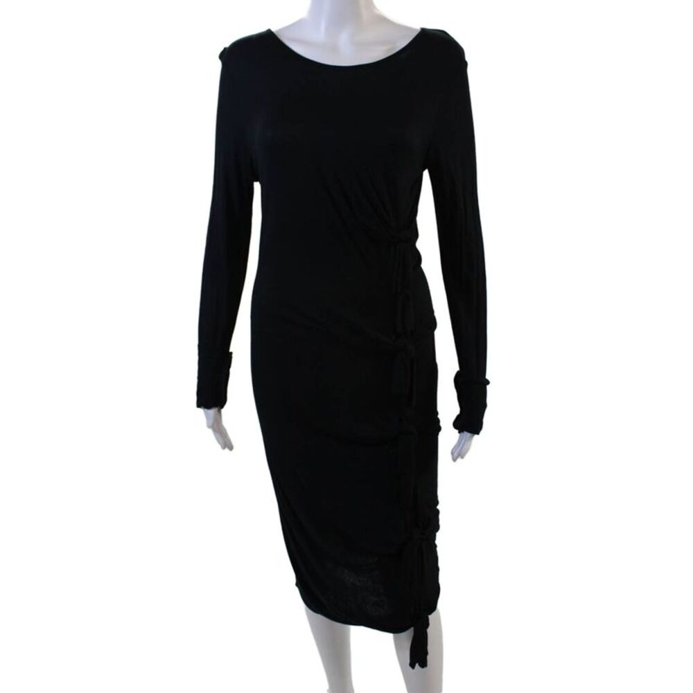 Gryphon New York Women Sheath Dress Black Long Sleeve Knee-Length Size S